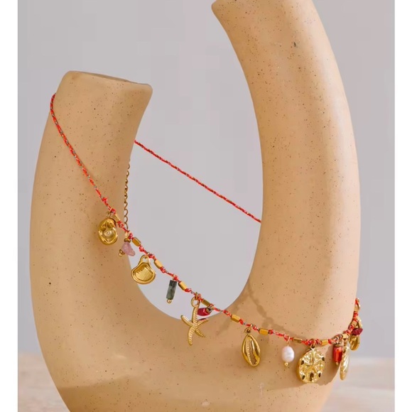 Gold Charm Necklace – Natural Pearls, Crystals, and Shells - Picture 4 of 11